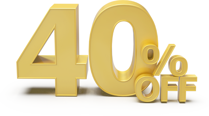 promotion 40 percent off 3d number
